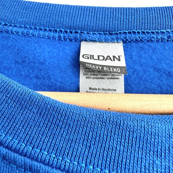Gildan Heavy Blend Bright Blue Pullover Hoodie - mens medium - Picture 3 of 4